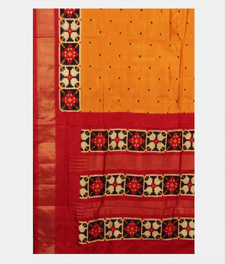 Yellow Ikat Silk Saree T2810404