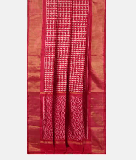 Magenta Ikat Silk Saree T2810622