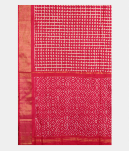 Magenta Ikat Silk Saree T2810624