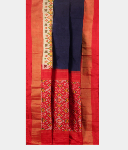 Blue Ikat Silk Saree T2809982