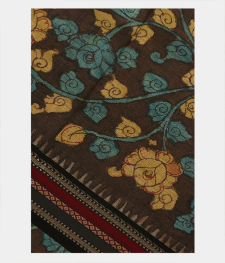 Prana - Pen Kalamkari Tussar Silk Saree – The Urban Doe