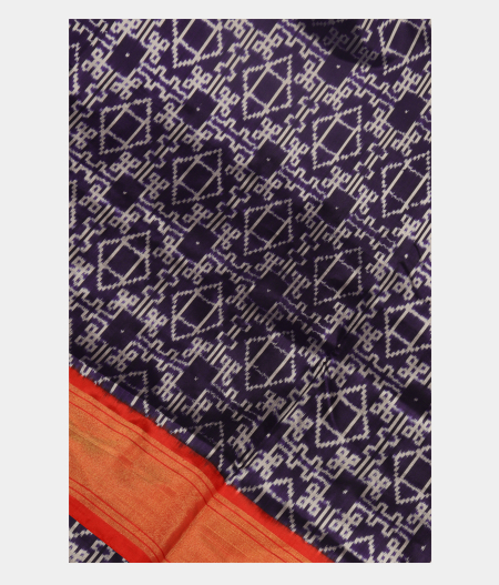 Blue Ikat Silk Saree T281071-image