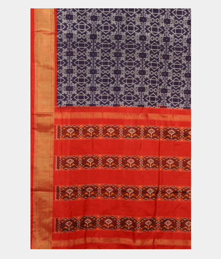 Blue Ikat Silk Saree T2810714