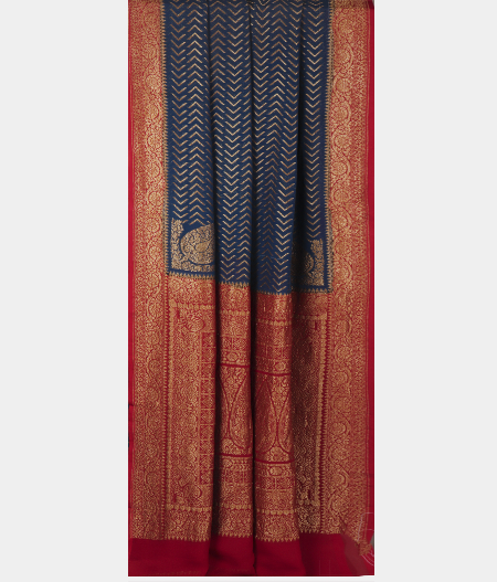 Blue Georgette Silk Saree T2669442