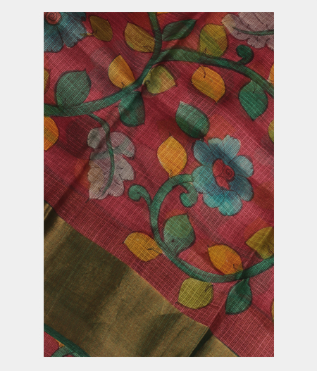 Dark Mauve Pink Tussar Kota Saree T249521-image