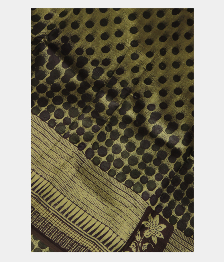 Grey Printed Raw Silk Saree T264186-image
