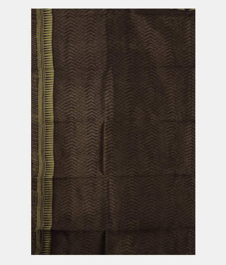 Grey Printed Raw Silk Saree T2641863