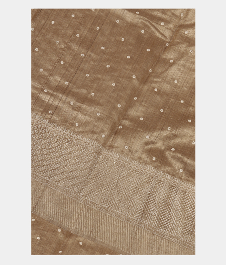 Beige Tussar Embroidery SareeT267212-image