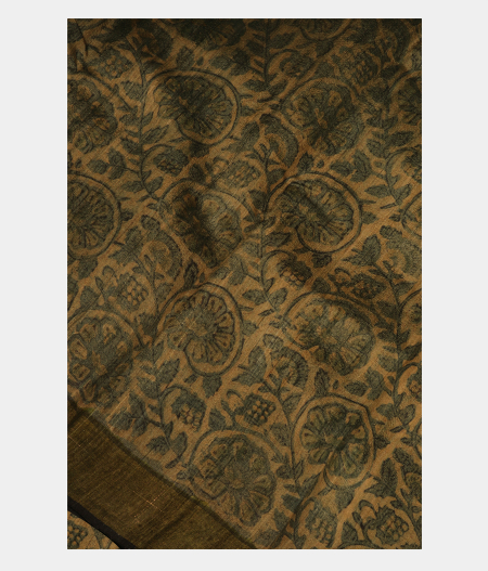 Green Tussar Printed Saree T274505-image