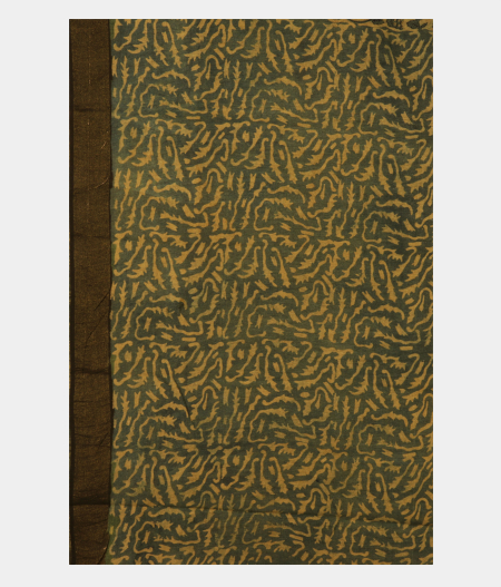 Green Tussar Printed Saree T2745053