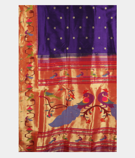 Violet Paithani Silk Saree T2564475