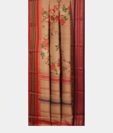 Beige Vidarbha Tussar Saree T2686142