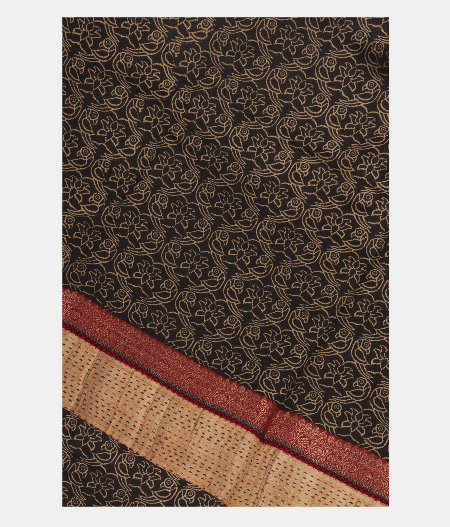 Black Tussar Printed SareeT267865-image
