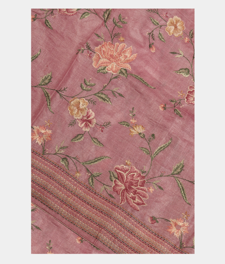 Lavender Tussar Embroidery Saree T269118-image