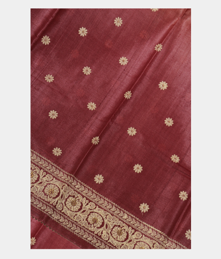 Pink Tussar Embroidery Saree T278951-image