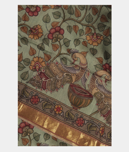Light Blue Tussar Printed Saree T269278-image