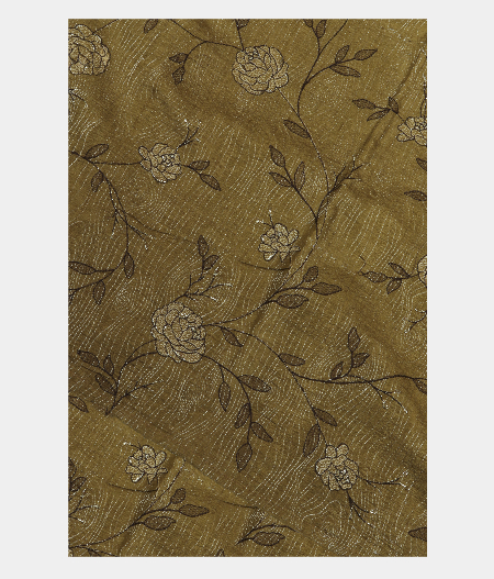 Olive Green Tussar Embroidery Saree T269203-image