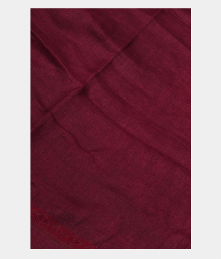 Burgundy Handwoven Linen Saree T267563-image