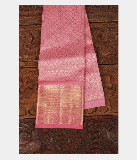Pink Handwoven Kanjivaram Silk Kids Pavadai T282339-image