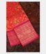Orange Ikat Silk Saree T2341521