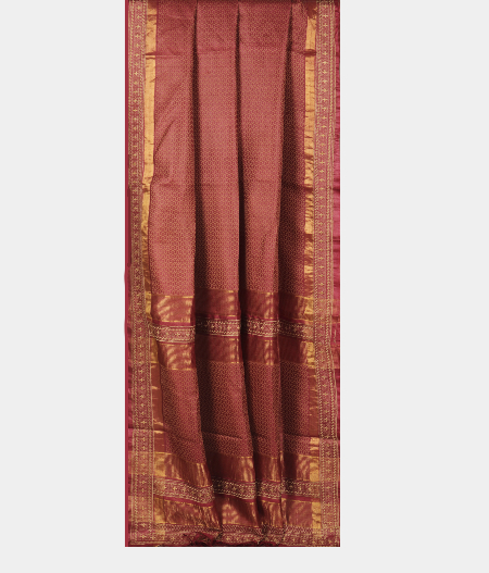 Rust Handwoven Tussar Saree T2819372