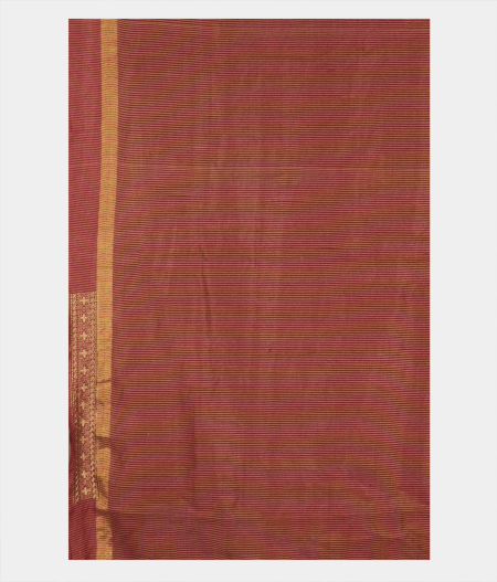 Rust Handwoven Tussar Saree T2819374