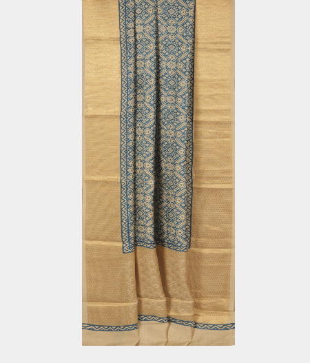 Off White Tussar Printed Saree T2384062