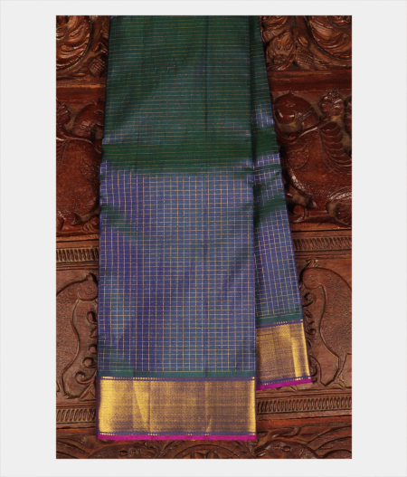 Peacock Blue Handwoven Kanjivaram Silk Saree T272522-image