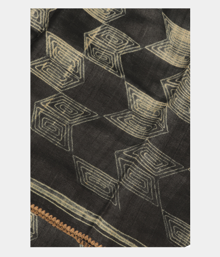 Blue Tussar Printed Saree T282174-image