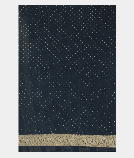 Blue Bandhani Banarasi Geogrette T2518203