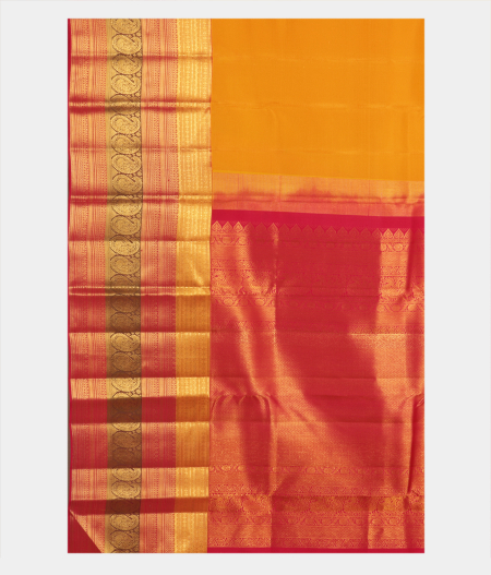 Yellow Handwoven Kanjivaram Silk Saree T2835394