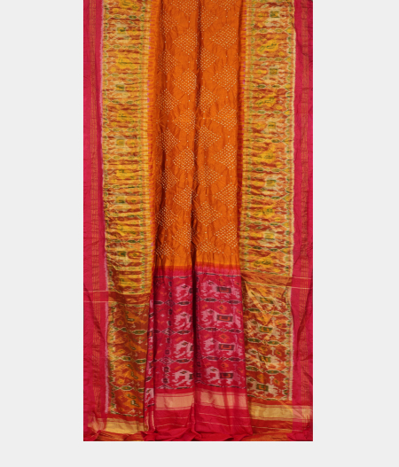 Yellow Bandhani Patola Silk Saree T2834852