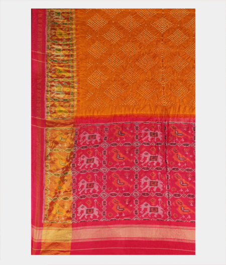 Yellow Bandhani Patola Silk Saree T2834854