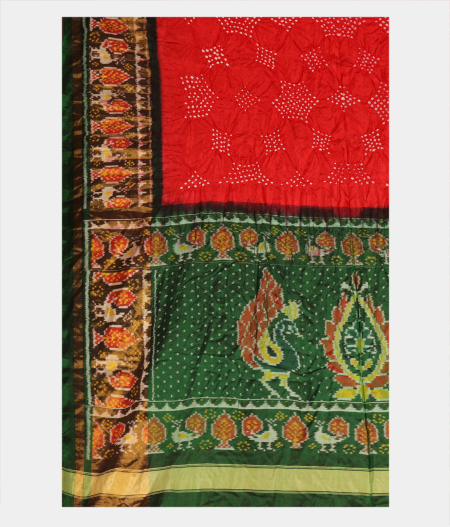 Red Bandhani Patola Silk Saree T2834864