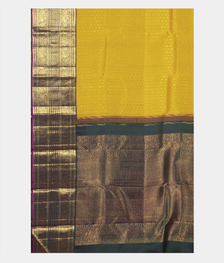 Yellowish Green Handwoven Kanjivaram Silk Saree T2805914