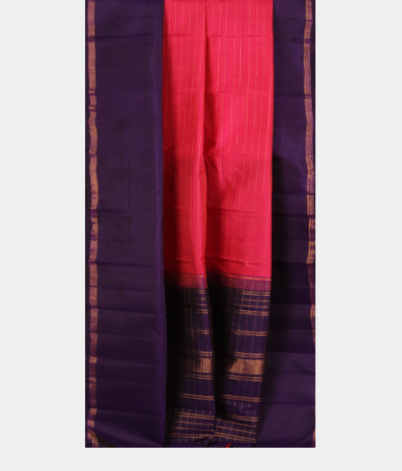 Pinkish Orange Handwoven Kanjivaram Silk Saree T2796482
