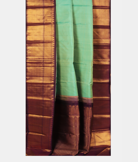 Bluish Green Handwoven Kanjivaram Silk Saree T2824392