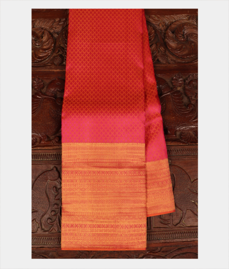 Pinkish Orange Handwoven Kanjivaram Silk Saree T268099-image