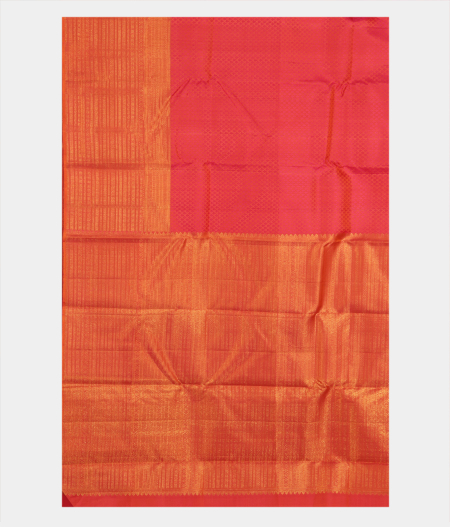 Pinkish Orange Handwoven Kanjivaram Silk Saree T2680994