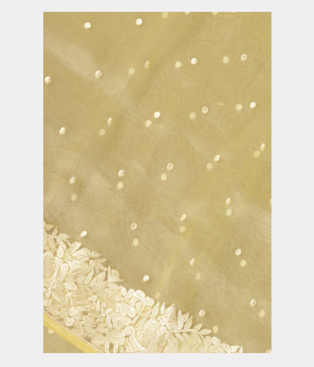 Yellow Kora Organza Embroidery Saree T280921-image