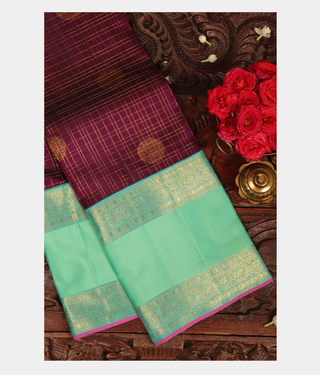 Purple Handwoven Kanjivaram Silk Saree T283523-image