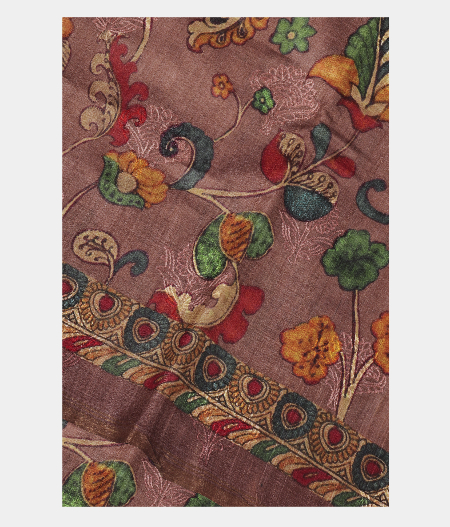 Lavender Tussar Printed Saree T283988-image