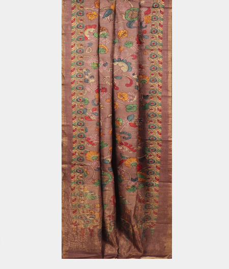 Lavender Tussar Printed Saree T2839882