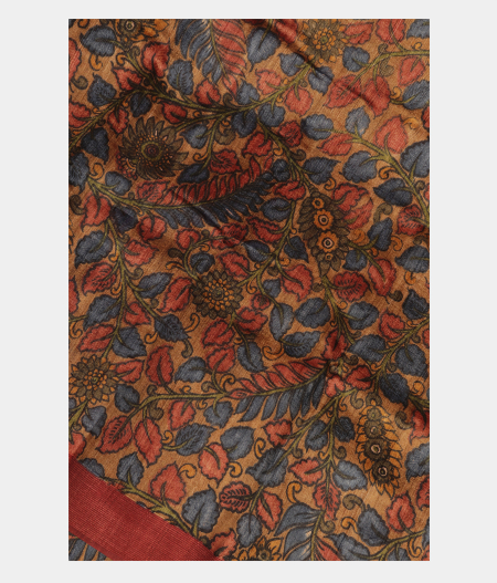Light Brown Tussar Printed Saree T282575-image