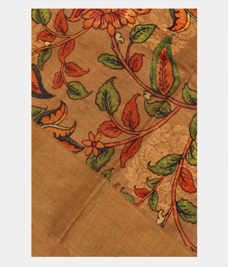 Beige Tussar Printed Saree T283995-image