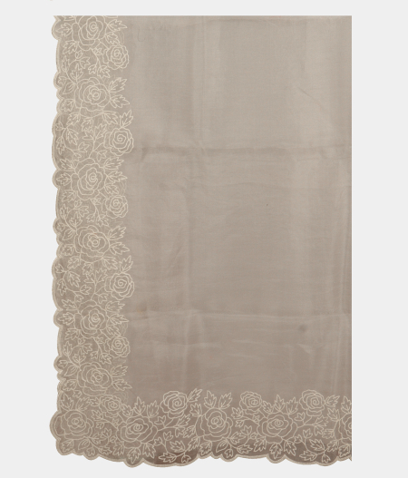 Grey Kora Organza Embroidery Saree T2768824