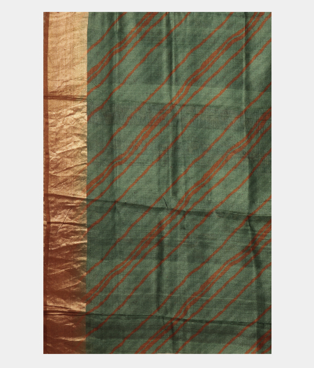 Green Tussar Printed Saree T2839603