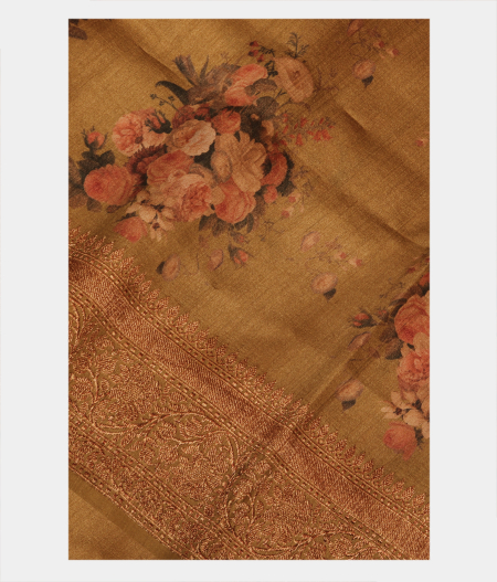 Green Tussar Printed Saree T282513-image