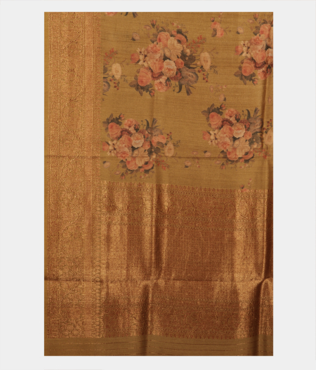 Green Tussar Printed Saree T2825134