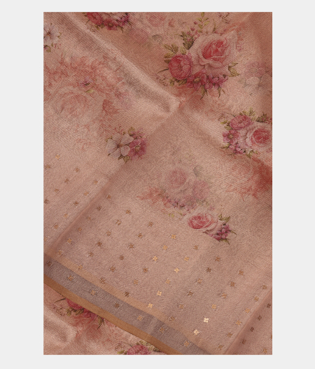 Light Pink Tissue Organza Printed Saree T283191-image